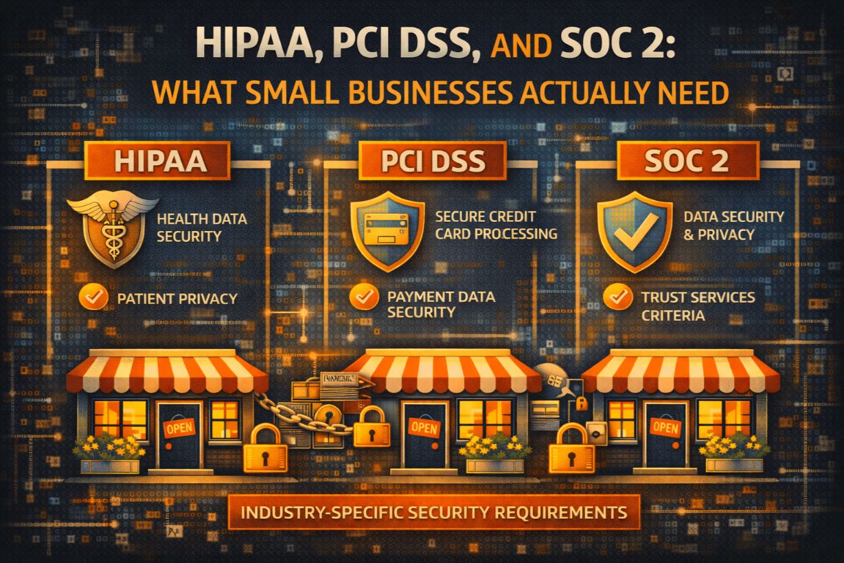 HIPAA, PCI DSS, and SOC 2: What Small Businesses Actually Need