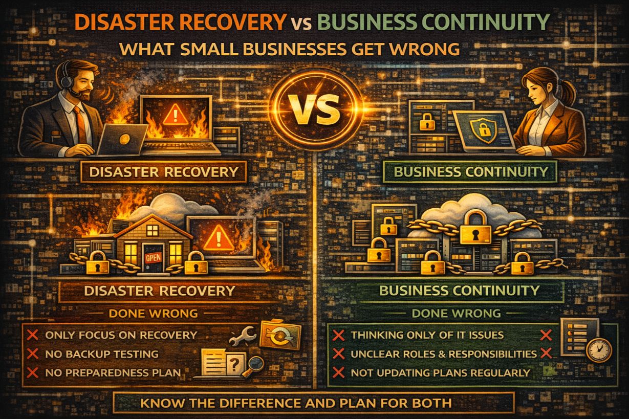 Disaster Recovery vs Business Continuity: What Small Businesses Get Wrong
